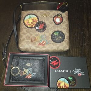 Coach Brown and Black Wizard of Oz Crossbody Bag with Mini Id Case